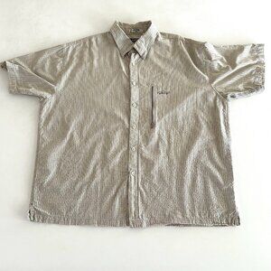 Vtg Orvis Trout Bum Waffle Knit Grid Button Up Shirt XXL Cotton Fishing Western